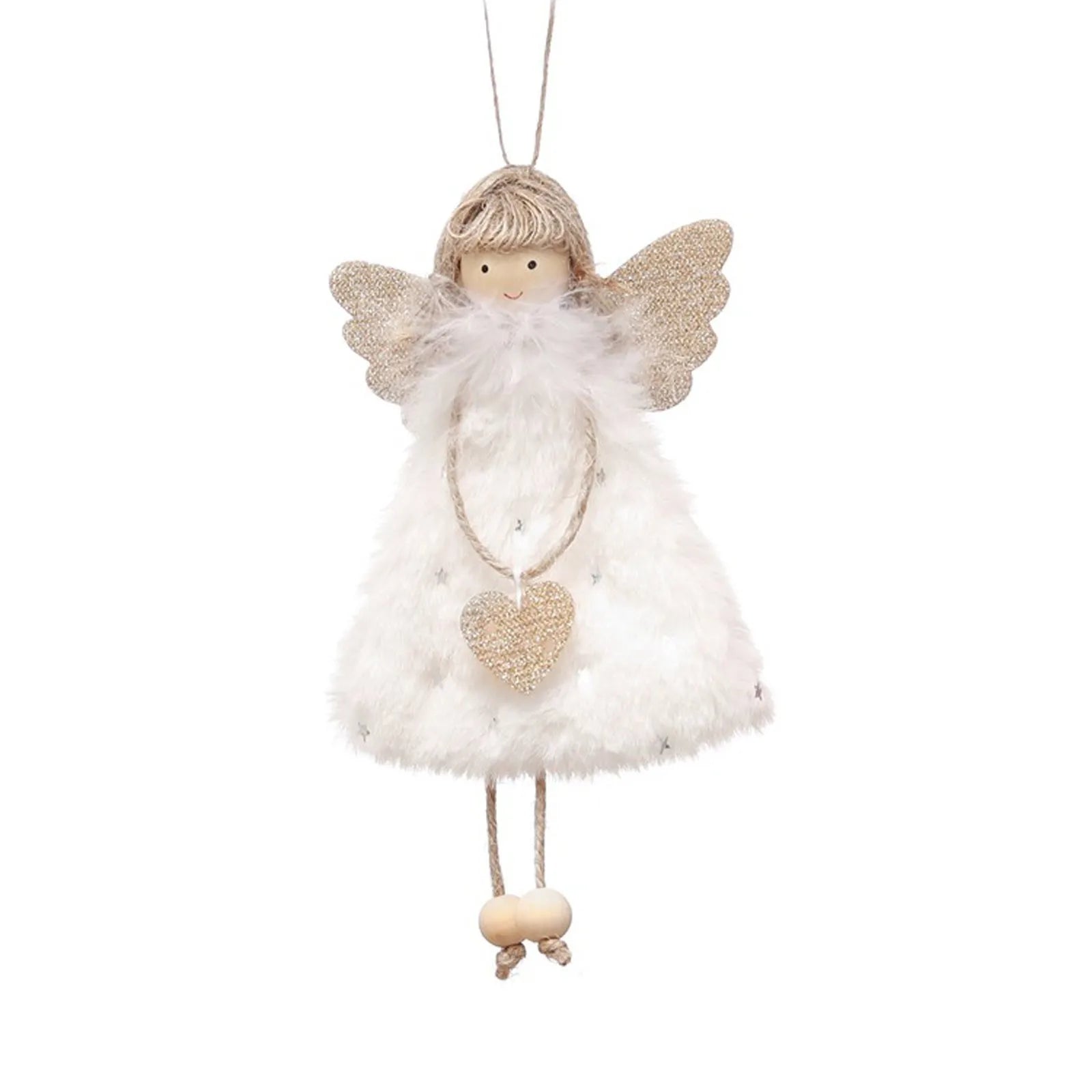 Set of 3 Furry Christmas Angel Ornaments