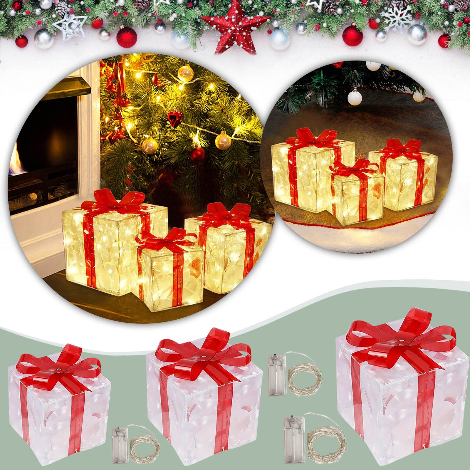 Christmas Glowing Gift Box Decorations