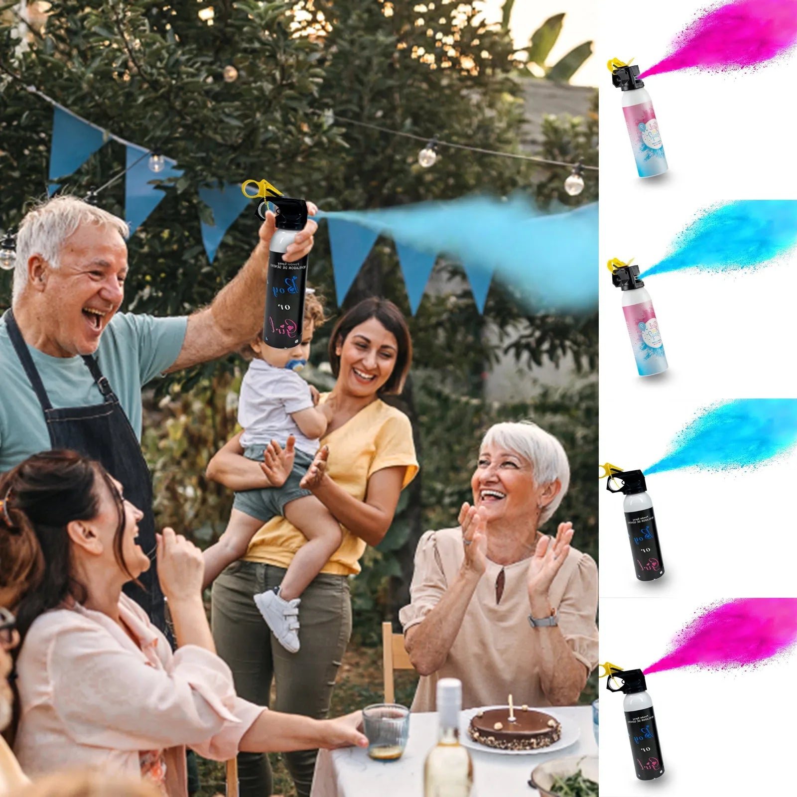 Gender Reveal Powder Spray – Blue or Pink Color Powder for Baby Shower & Gender Reveal Party