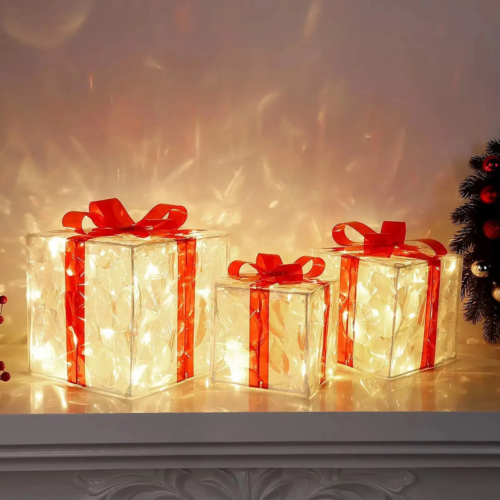 Christmas Glowing Gift Box Decorations