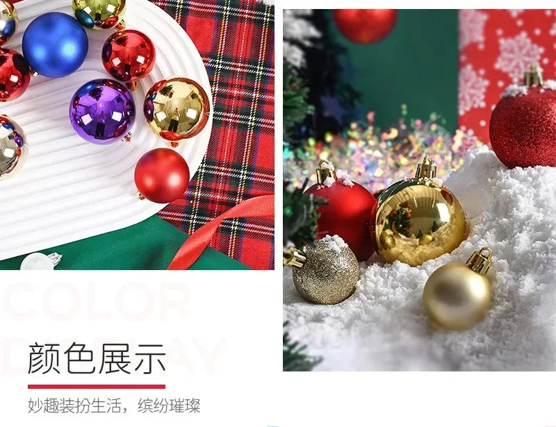 24PCS(Multiple Colors)Christmas Balls – 3/4/6cm Baubles Set for Tree Decoration