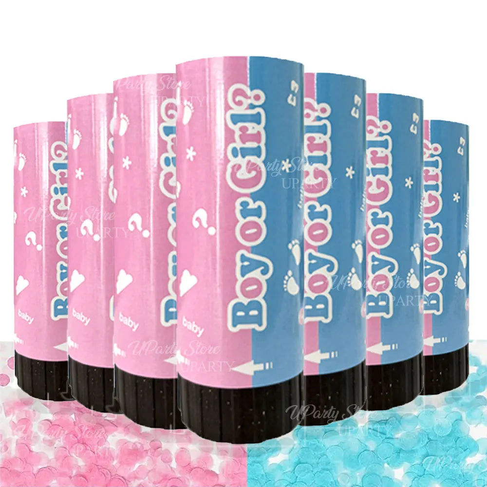 8pcs Pink Blue Confetti Popper Cannon for Gender Reveal