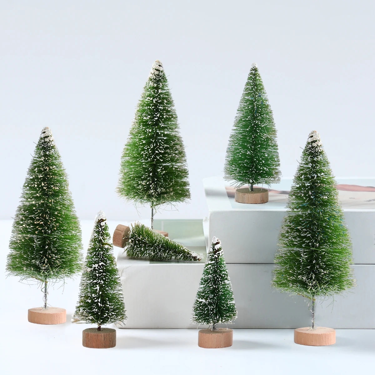 Artificial Mini Wooden Christmas Tree's