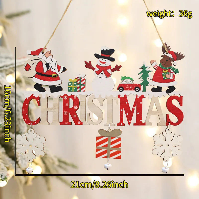 Gnome Santa Claus Wooden Hanging Ornament – 2025 Merry Christmas