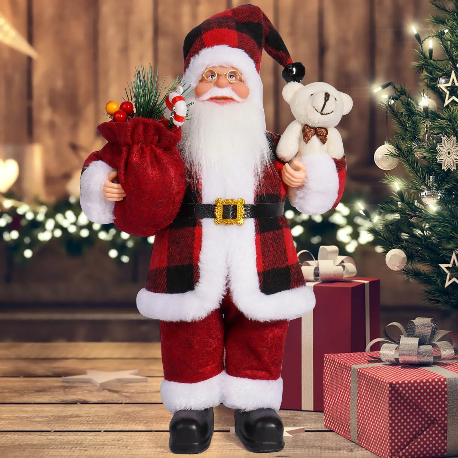 Santa Claus Doll with Gift Bags – 2025 Christmas Home & Party Decoration Ornament