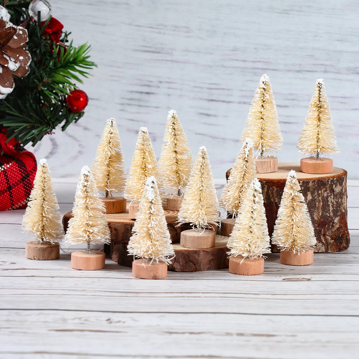 Artificial Mini Wooden Christmas Tree's