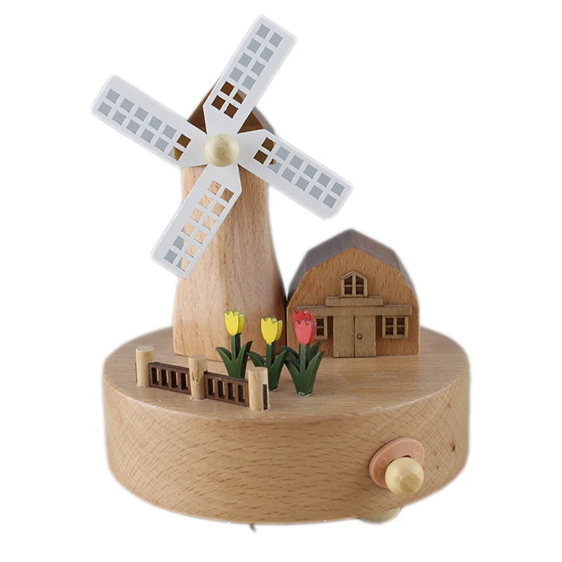 Wooden Rotating Carousel Ballerina Music Box – Mechanical Wind-Up Musical Gift for Christmas, Birthday & Special Occasions