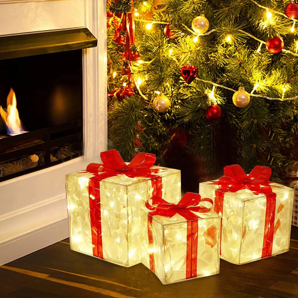 Christmas Glowing Gift Box Decorations