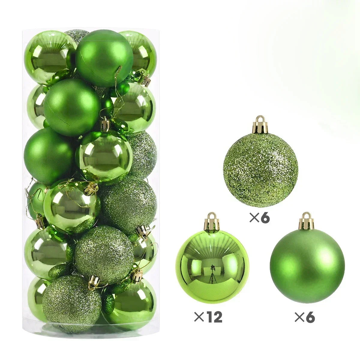24PCS(Multiple Colors)Christmas Balls – 3/4/6cm Baubles Set for Tree Decoration