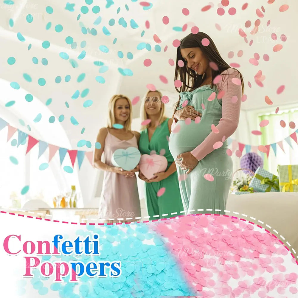 8pcs Pink Blue Confetti Popper Cannon for Gender Reveal