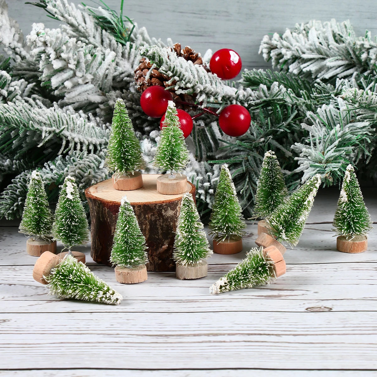 Artificial Mini Wooden Christmas Tree's