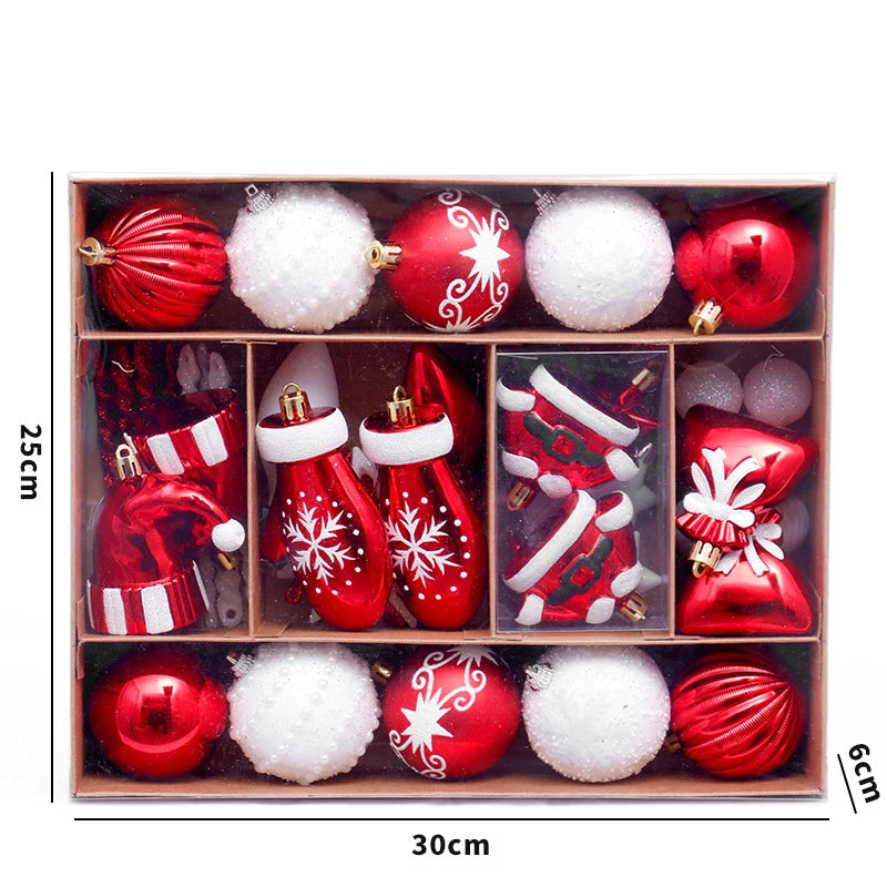 45pcs Christmas Ball Ornament Set