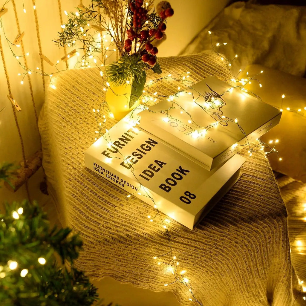 LED Christmas Fairy String Lights – Warm White Waterproof Copper Wire