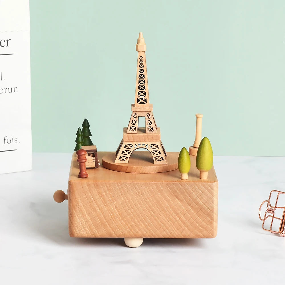 Wooden Rotating Carousel Ballerina Music Box – Mechanical Wind-Up Musical Gift for Christmas, Birthday & Special Occasions