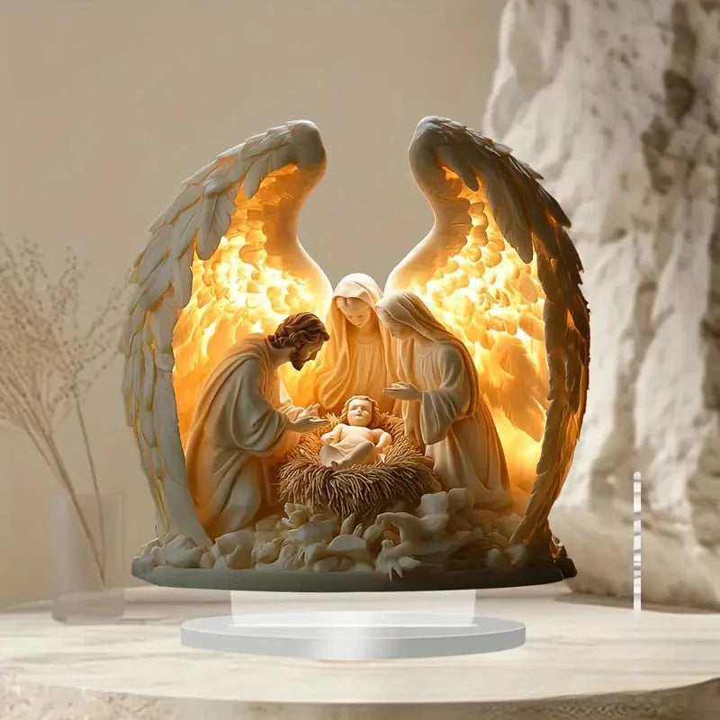Christmas Nativity – Elegant Light-Up Nativity Scene Figurines for Holiday Decoration
