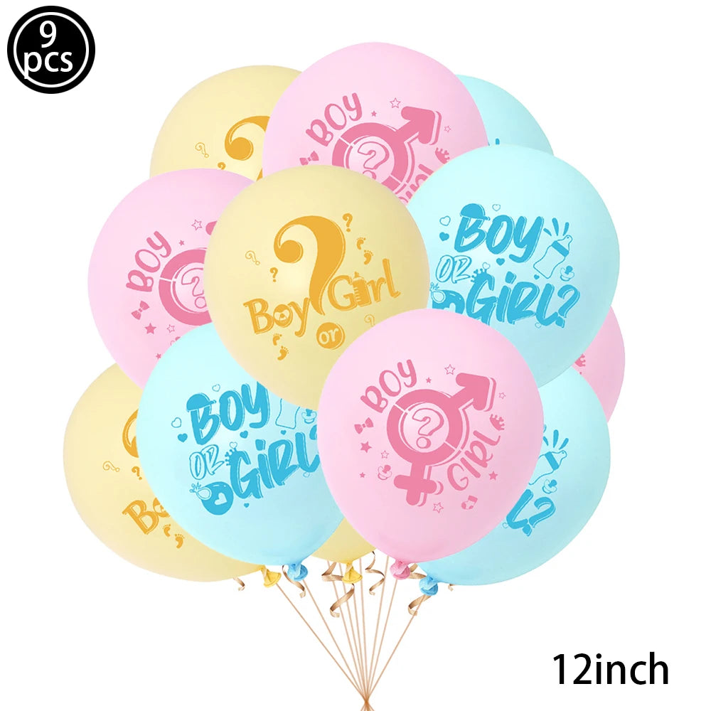 Gender Reveal Party Supplies – Boy or Girl Decorations & Tableware Set | Confetti, Balloons, Tablecloth, Plates, Cups, Napkins & More