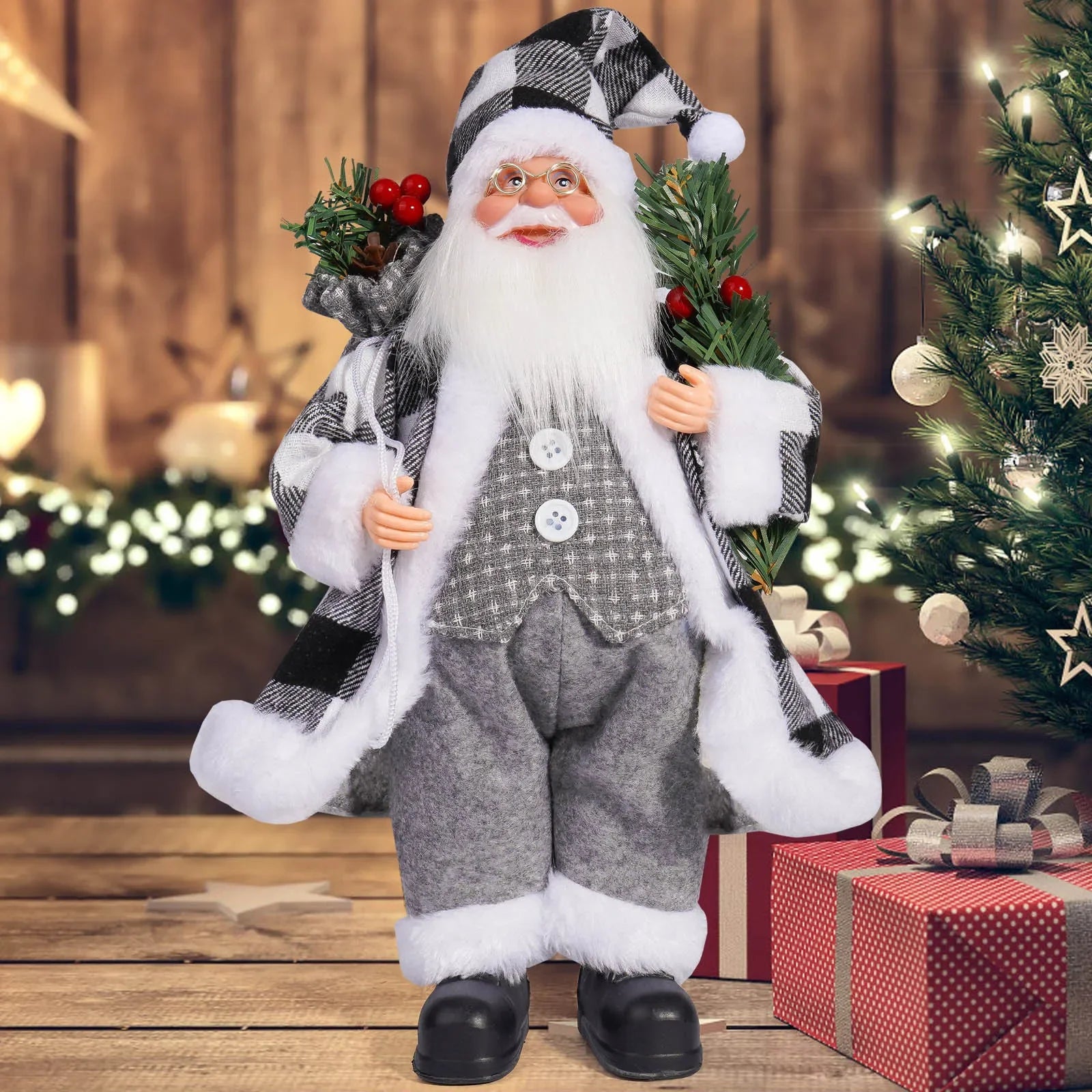 Santa Claus Doll with Gift Bags – 2025 Christmas Home & Party Decoration Ornament