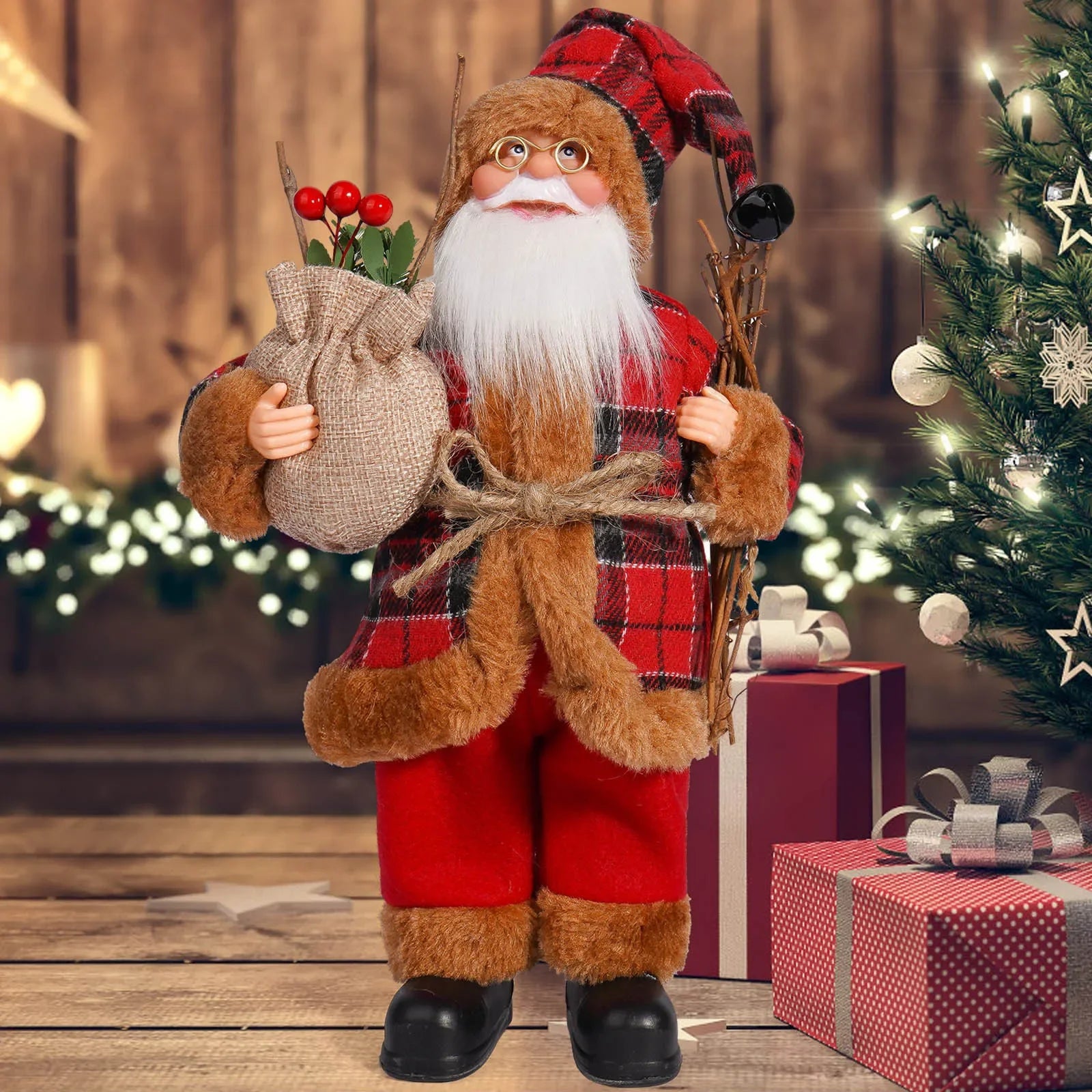Santa Claus Doll with Gift Bags – 2025 Christmas Home & Party Decoration Ornament