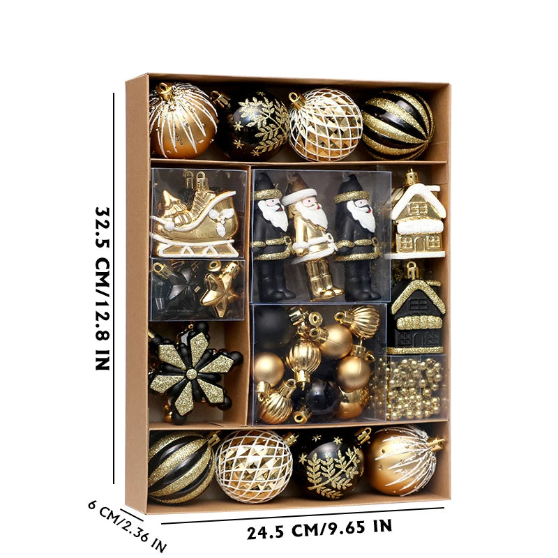 50pcs Shatterproof Christmas Tree Ball Ornament Set