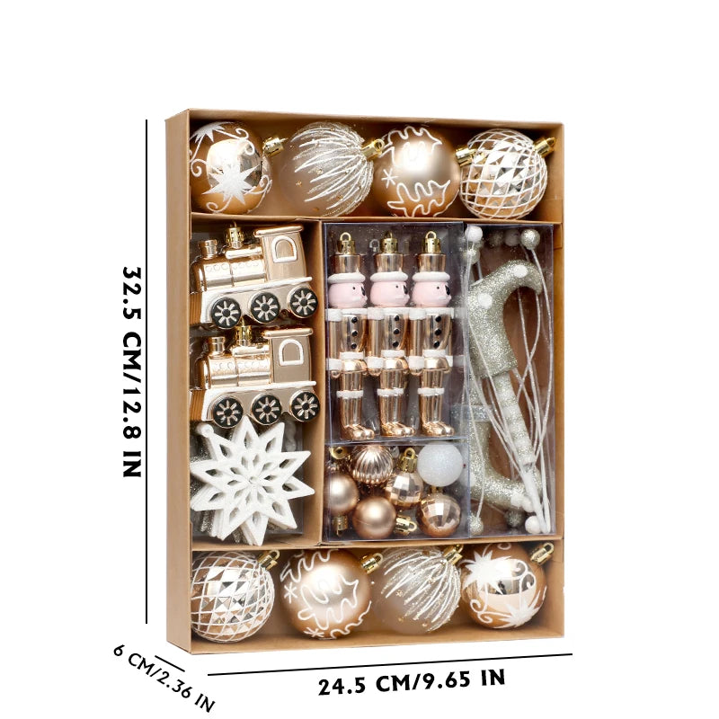 50pcs Shatterproof Christmas Tree Ball Ornament Set