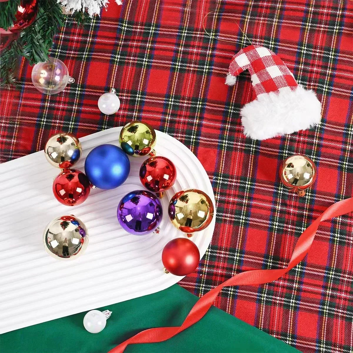 24PCS(Multiple Colors)Christmas Balls – 3/4/6cm Baubles Set for Tree Decoration