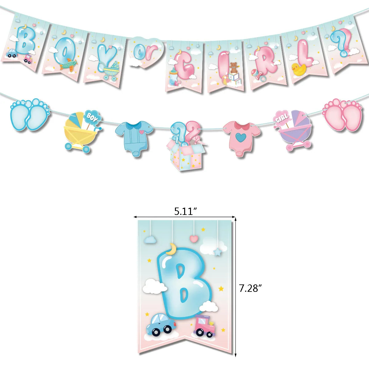 Gender Reveal Party Supplies – Boy or Girl Decorations & Tableware Set | Confetti, Balloons, Tablecloth, Plates, Cups, Napkins & More
