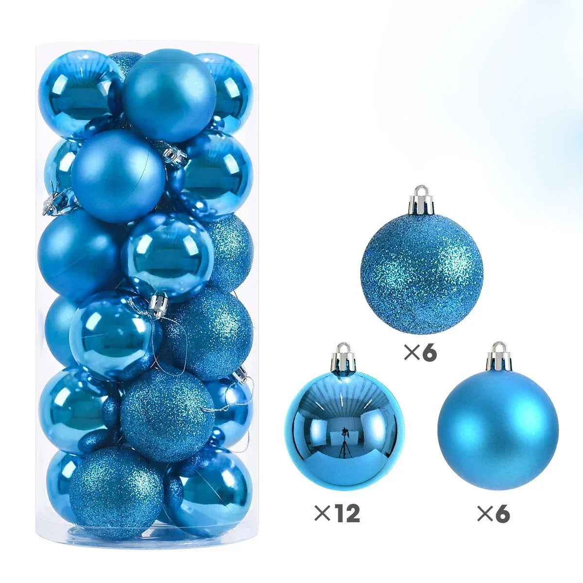 24PCS(Multiple Colors)Christmas Balls – 3/4/6cm Baubles Set for Tree Decoration