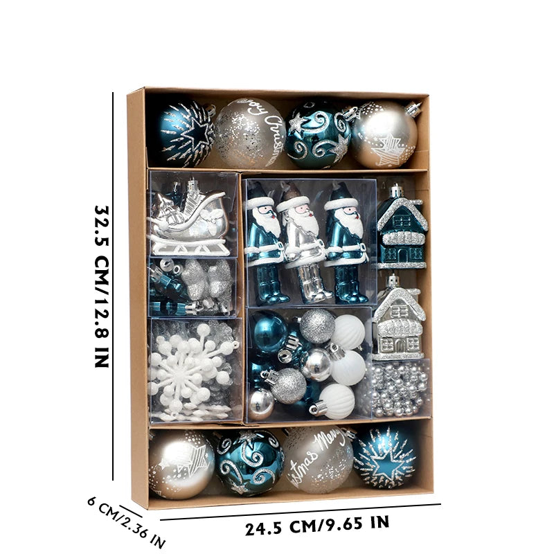50pcs Shatterproof Christmas Tree Ball Ornament Set