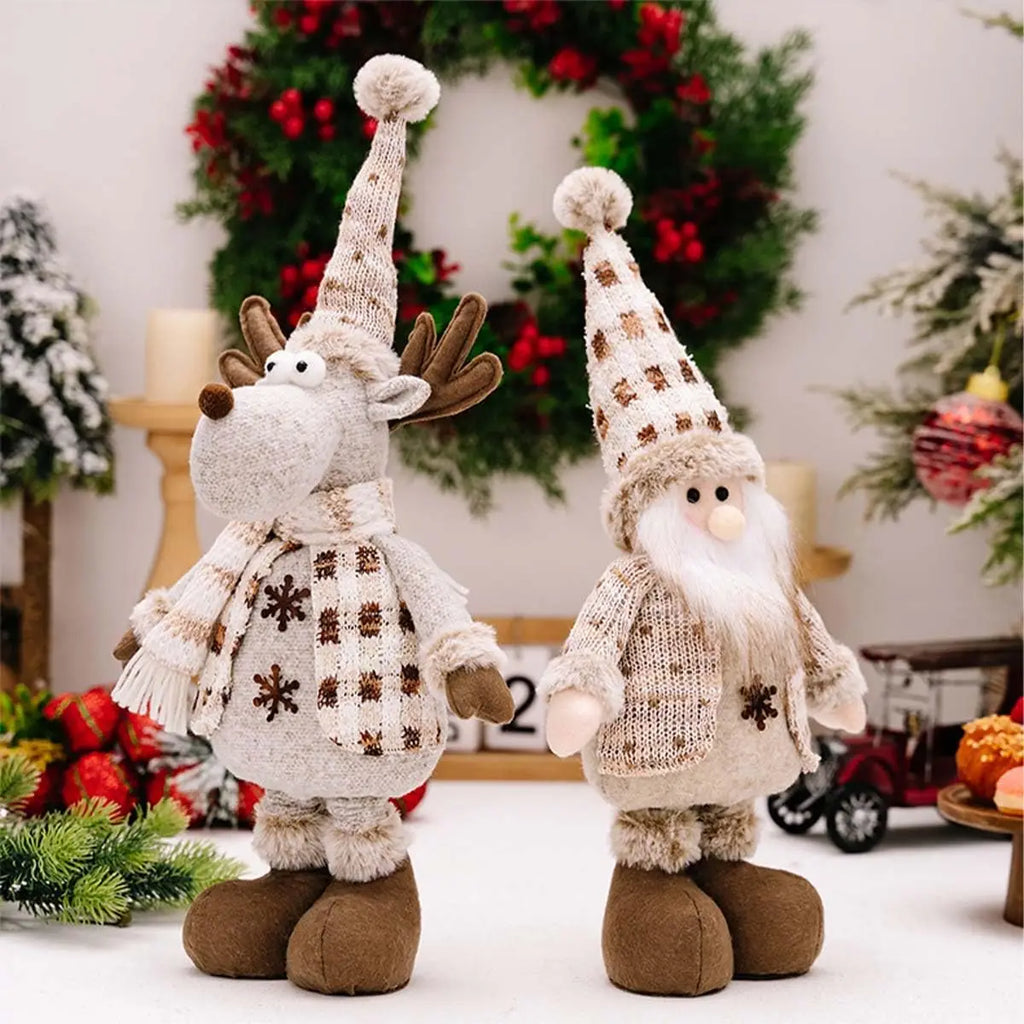 Adjustable Santa, Snowman & Reindeer Plush Dolls