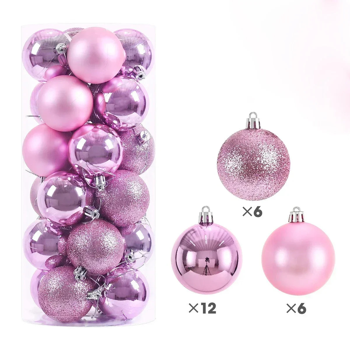 24PCS(Multiple Colors)Christmas Balls – 3/4/6cm Baubles Set for Tree Decoration