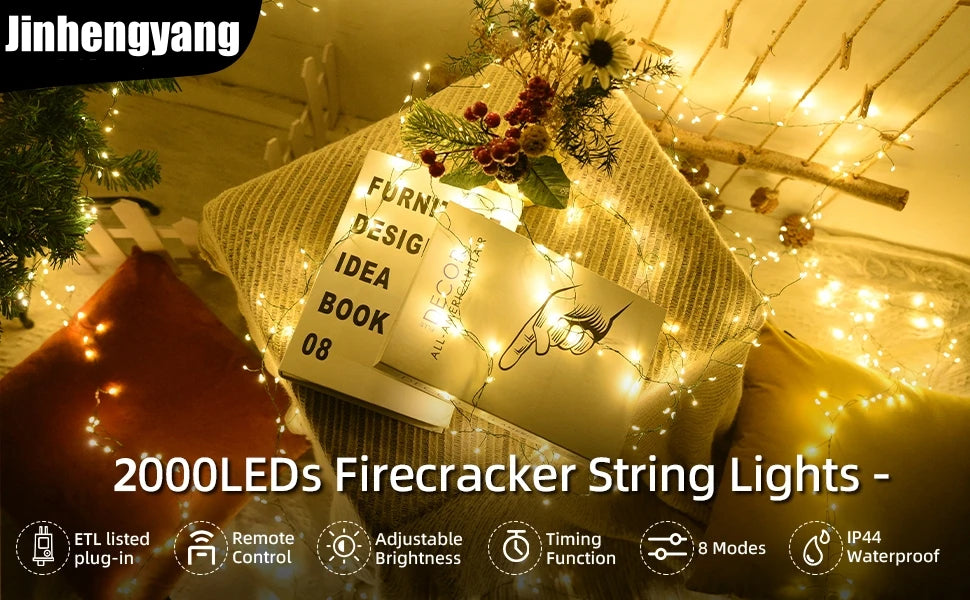 LED Christmas Fairy String Lights – Warm White Waterproof Copper Wire