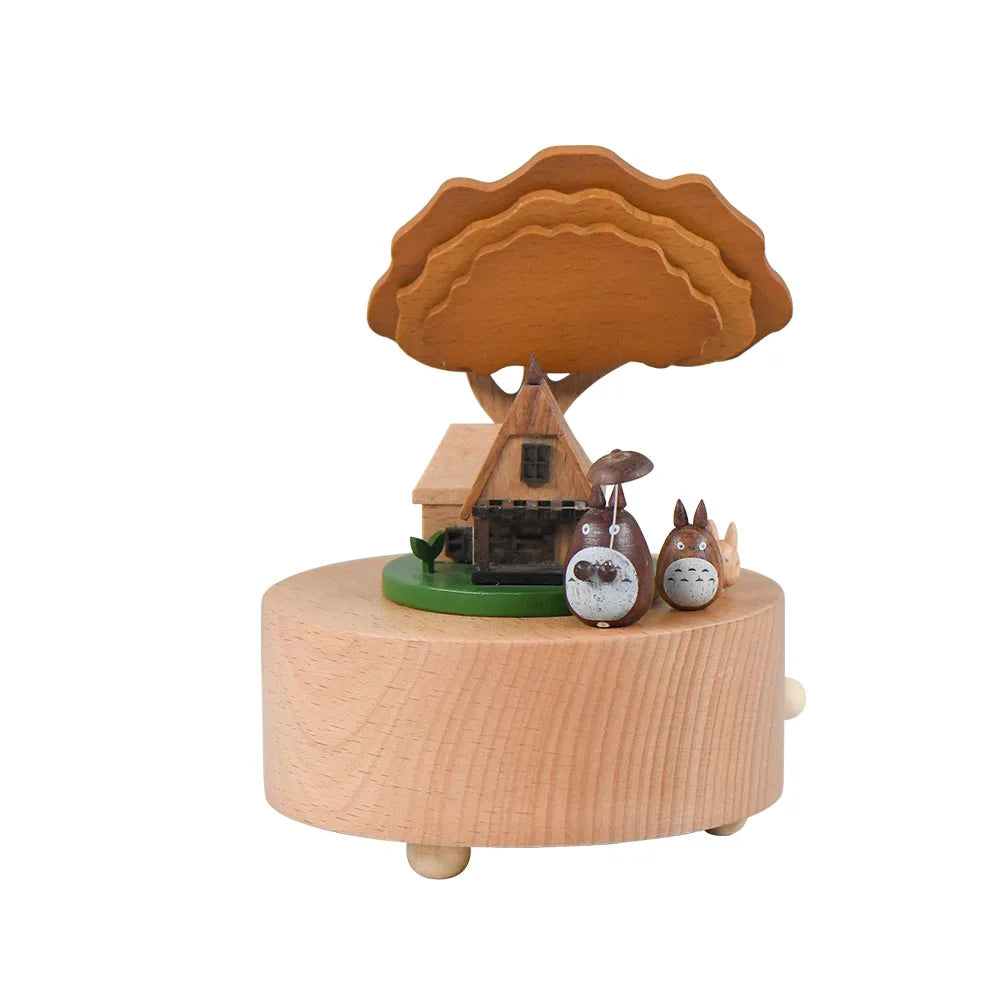 Wooden Rotating Carousel Ballerina Music Box – Mechanical Wind-Up Musical Gift for Christmas, Birthday & Special Occasions